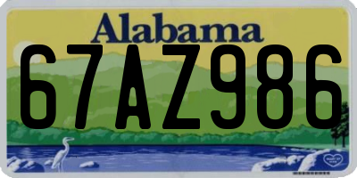 AL license plate 67AZ986