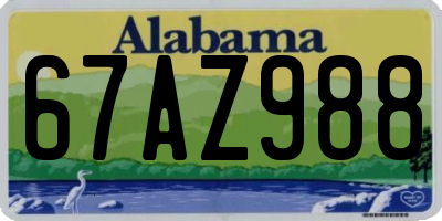 AL license plate 67AZ988