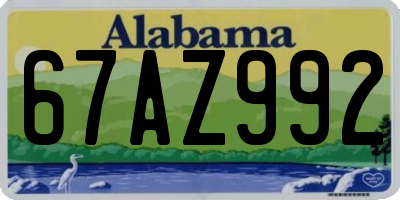 AL license plate 67AZ992