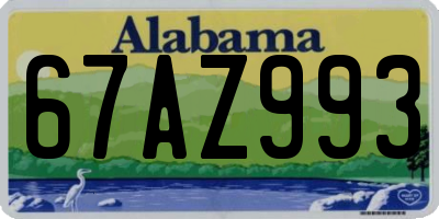 AL license plate 67AZ993