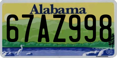 AL license plate 67AZ998