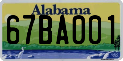 AL license plate 67BA001