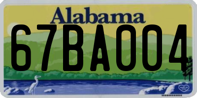 AL license plate 67BA004