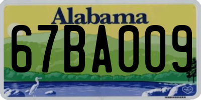 AL license plate 67BA009