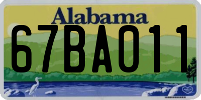 AL license plate 67BA011