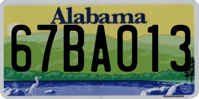 AL license plate 67BA013