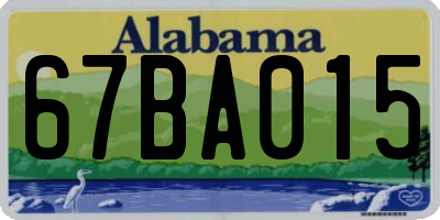 AL license plate 67BA015