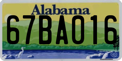 AL license plate 67BA016