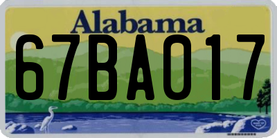 AL license plate 67BA017