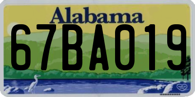 AL license plate 67BA019