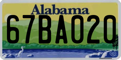 AL license plate 67BA020