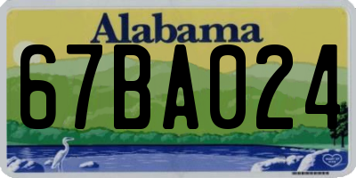 AL license plate 67BA024