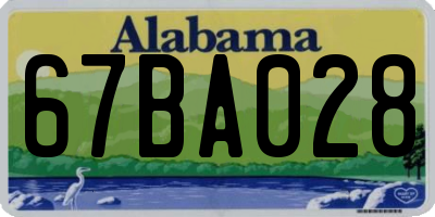AL license plate 67BA028