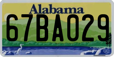 AL license plate 67BA029