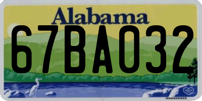 AL license plate 67BA032