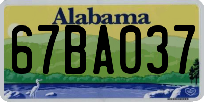 AL license plate 67BA037