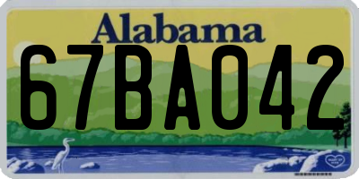 AL license plate 67BA042