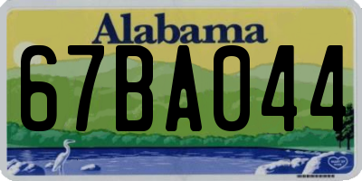 AL license plate 67BA044