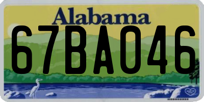 AL license plate 67BA046
