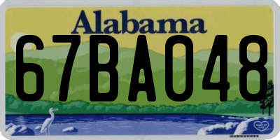 AL license plate 67BA048