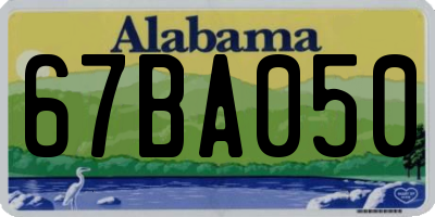 AL license plate 67BA050