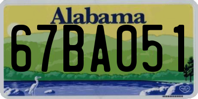 AL license plate 67BA051