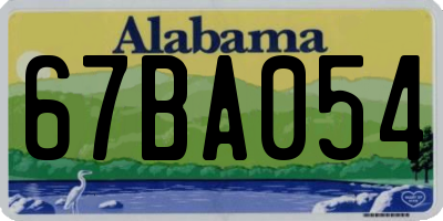 AL license plate 67BA054