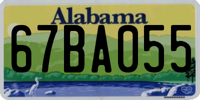 AL license plate 67BA055