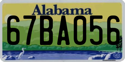 AL license plate 67BA056