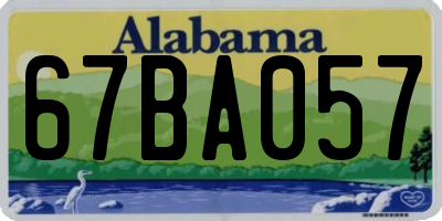 AL license plate 67BA057