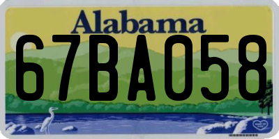 AL license plate 67BA058
