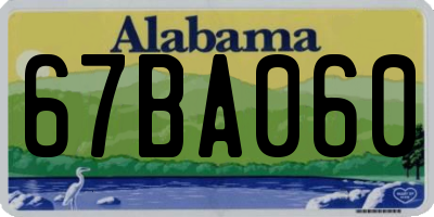 AL license plate 67BA060