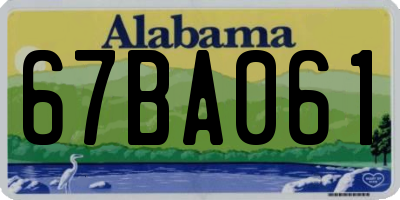 AL license plate 67BA061