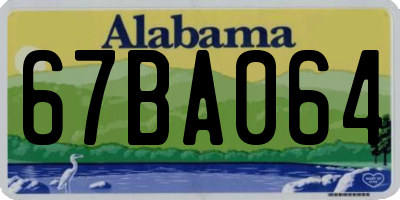 AL license plate 67BA064
