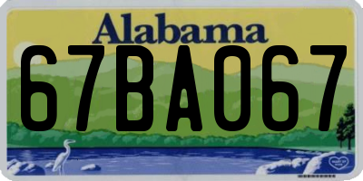 AL license plate 67BA067