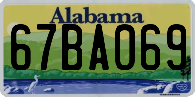 AL license plate 67BA069