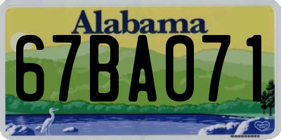 AL license plate 67BA071