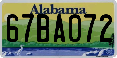 AL license plate 67BA072