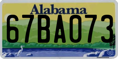 AL license plate 67BA073