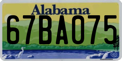 AL license plate 67BA075