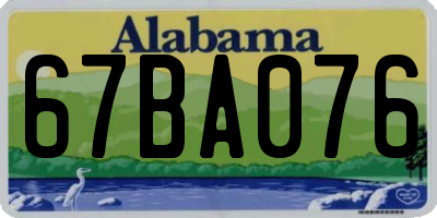 AL license plate 67BA076