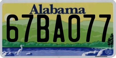 AL license plate 67BA077