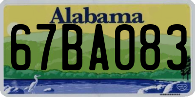 AL license plate 67BA083