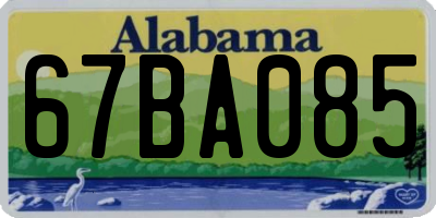 AL license plate 67BA085