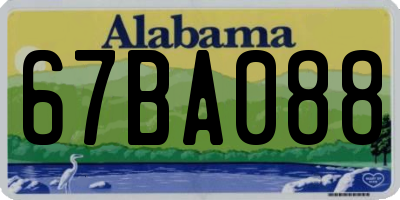 AL license plate 67BA088