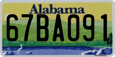 AL license plate 67BA091