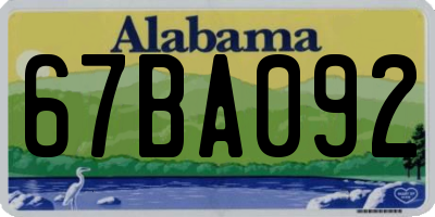 AL license plate 67BA092