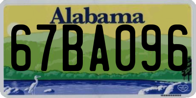 AL license plate 67BA096