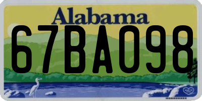 AL license plate 67BA098