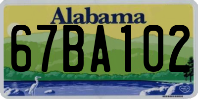 AL license plate 67BA102